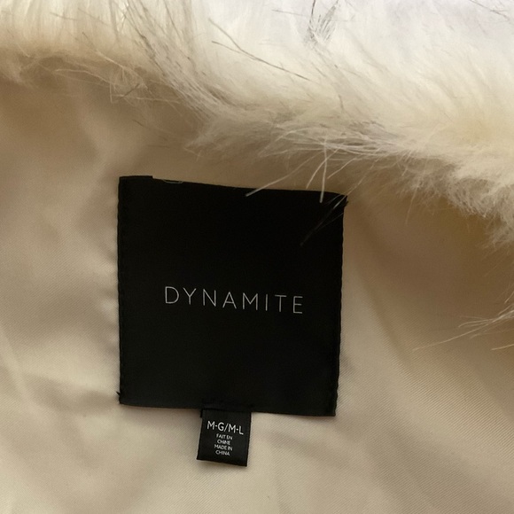 Dynamite Elegant Cream Faux Fur Vest - M/L - Picture 2 of 5